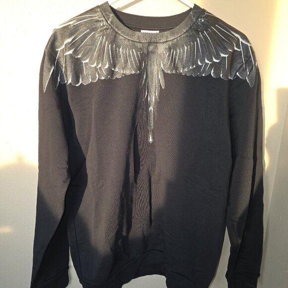 Marcelo Burlon Wings Crewneck Sweatshirt - Black & White - Small designer Street - Picture 7 of 7
